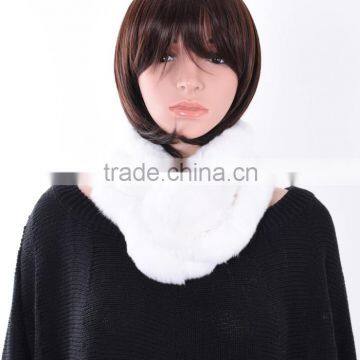 Ladies Rabbit Fur Scarf With Fur Ball Winter Fashion Real Fur Scarf KZ160043 Quality Choice photo-4