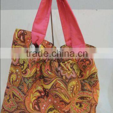 Indian style reusable fabric shopping bag for women