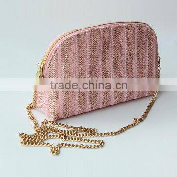 Girls mini shinning cross body bag pink black color