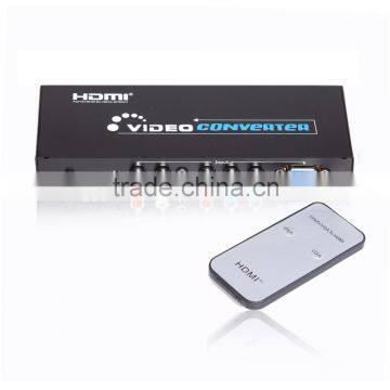 VGA Stereo Audio 3.5mm or YPbPr + R/L Audio to HDMI Converter 1080P