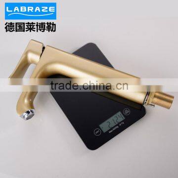 LABRAZE LE12008 Gold Finish Lavatory Basin Long Neck Brass Faucets for the Bathroom photo-2