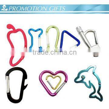 heart/round shape colorful aluminium alloy carabiner