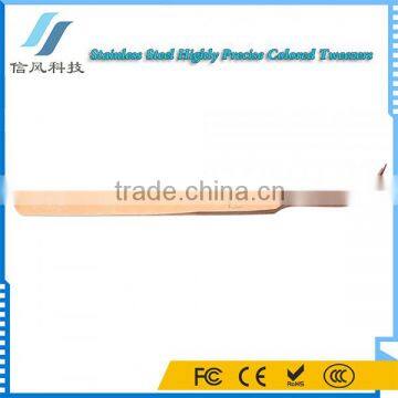 BST-158 Highly Precise Stainless Steel Curved Tweezers Yellow