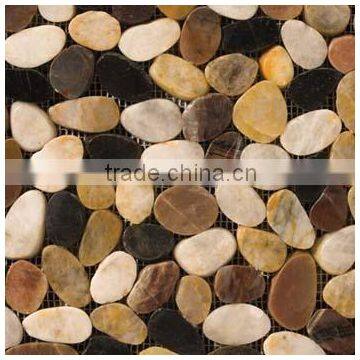 bathroom design mosaics, pebble mosaic tile, natural stone mosaic design(PMSG276)