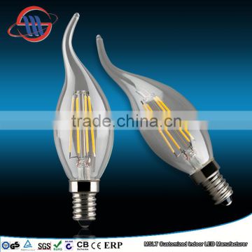 CE ROHS approved 2w 3.5w candle filament c35 led bulb e14 e27/e14 3w led bulb light 2 year warranty led lamp e14