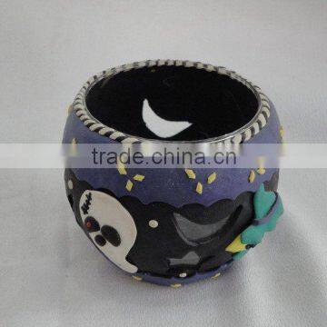 polymer clay candle holder