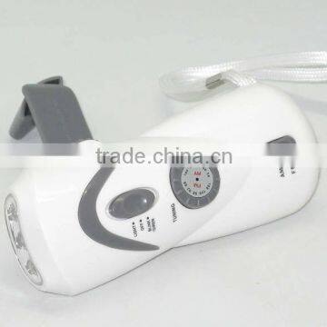 Hand Crank Dynamo LED Flashlight and Radio