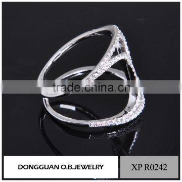China Factory Custom OEM Sterling Silver Rings Rhodium Polished Wedding Rings for Women photo-6