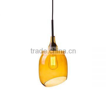2016 new design beveling glass pendant lamp in clear/orange/amber color for home decor