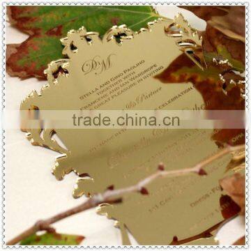 2017 Newest Wedding Laser-Cut Gold Mirror Acrylic Invitation Cards