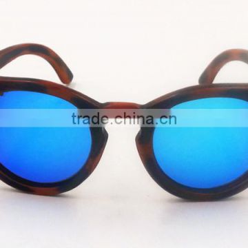 2016 Bicycle shape Bamboo sunglasses with Ice Blue REVO lens Wholesale