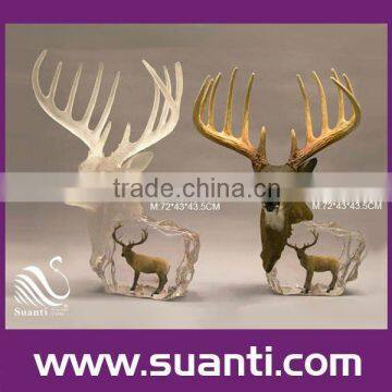 Deer head polyresin statue