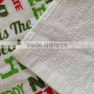 Silk Screen Pigment Custom Kitchen Towel Cotton Tea Towel Christmas Design