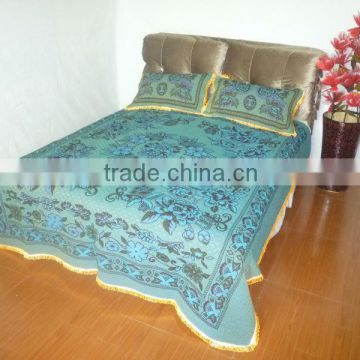 blue color set/Yellow thread blanket with pillowcase