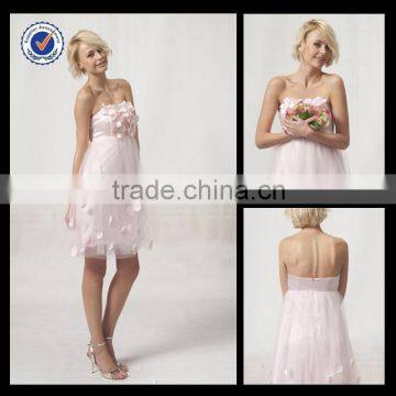 New Arrival Wholesale Custom Made Mini Cute Strapless Baby Pink Sequined With Applique Homecoming Dress H0061