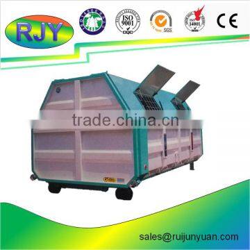 big sheet metal garbage container car hopper of refuse collector