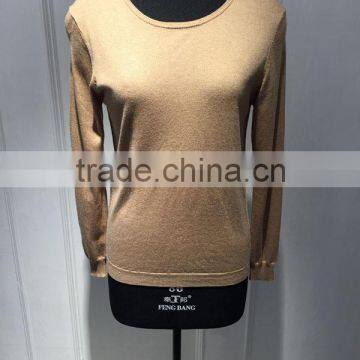 BGAX008 Latest Round Neck Silk Cotton Soft Pullover New Design Girl Sweater
