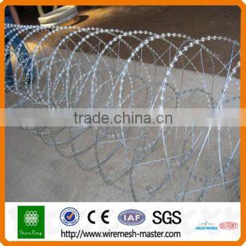 Factory Direct Galvanized Concertina Razor Wire / Crossed Razor Barbed Wire