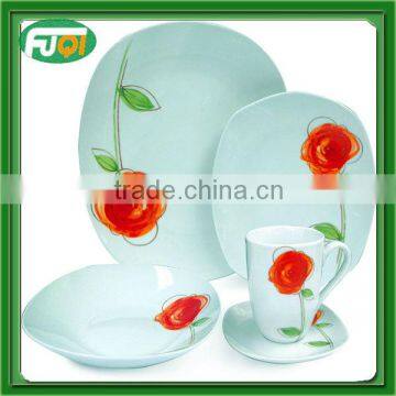 20pcs Square Shape Porcelain Dining Table Set