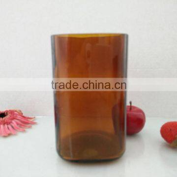Candle Glass Jar, Dark Amber, Black or White photo-2