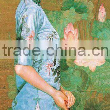 Chinese woman oil painting