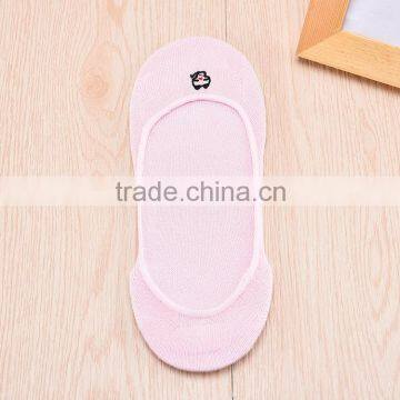 Socks Wholesale Bamboo Shallow Mouth Pure Color Embroidered Cat Socks Women Young Girls Tube Socks photo-2