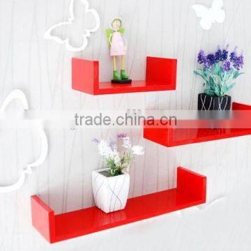 painting wall shelves support red color