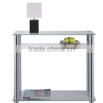 Modern Glass Top Mirrored Console Table photo-3