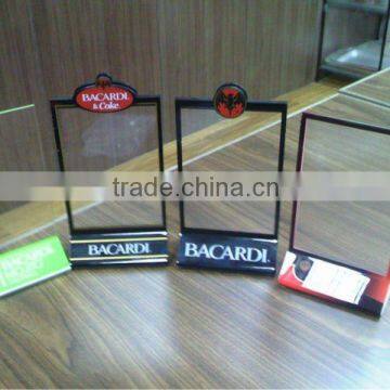 Restaurant table menu tent with different style