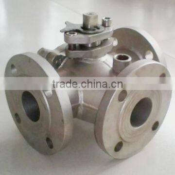 stainless steel ball valve 3 way ANSI flange ball valve manual ball valve