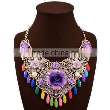 Factory Directly Wholesale Hot Selling Colorful Crystal Jewelry Necklace