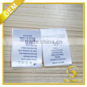 high quality care label clothing wash label