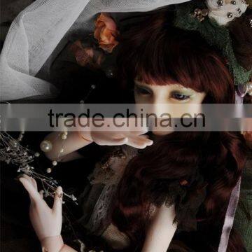 New Arrival Heat Resistant Dark Brown Deep Wavy 1/4 BJD Doll Wig photo-3
