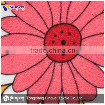 0.5 mm velboa Printed velboa fabric with "flower pattern" for sofa