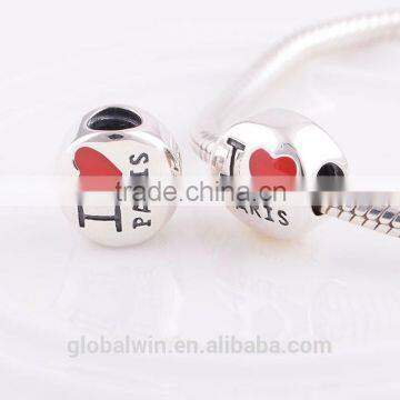 925 Sterling Silver Charm Enamel Heart Paris Charms Silver Beads For Snake Chain Bracelet DIY Jewelry photo-5