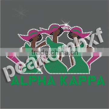 Alpha Kappa AKA Glitter Vinyl Heat Transfer Rhinestone Iron ons Motif