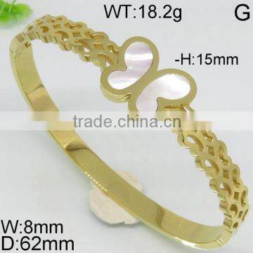 Charming butterfly design gold plating bangle bracelet