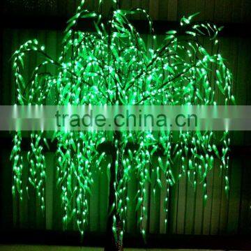 3546 pcs leds dry tree for decoration, good quality led willow tree light green/ white color 3.5m green tree