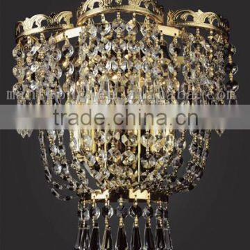 wholesale luxury classic gold E14 K9 crystal wall lamp