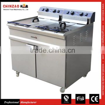 Commercial Kitchen Upright Double Tank Chicken Fryer Machine With Thermostat