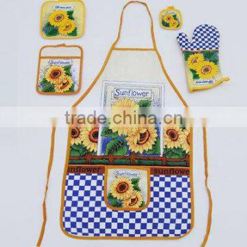 3-piece (Apron + 2 Potholders) Kitchen Textile Set