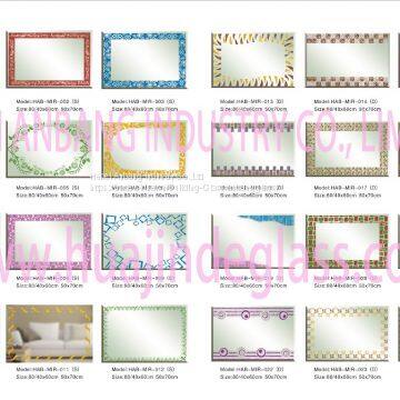 Double Coated Aluminium Mirror Tinted Mirror With Design, Decorative Bathroom Back Painted Mirror photo-2