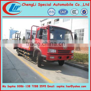 FAW flat bed recovery truck,Excavator\Flatbed Truck ,carry bulldozer truck