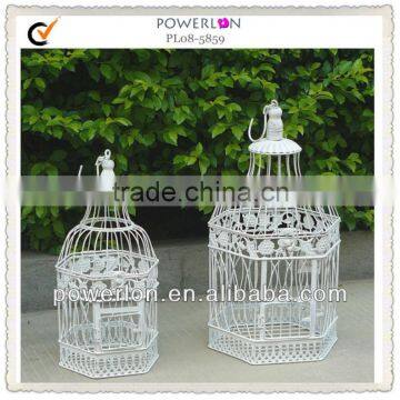 S/2 white round decorative wedding cage