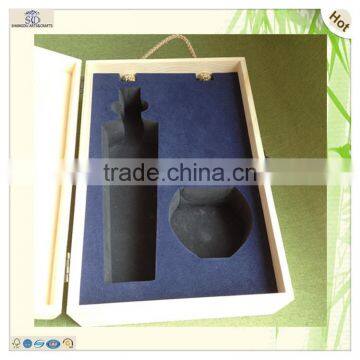 Handle Divided Pine Wooden Bottle Red White Wine Box photo-6