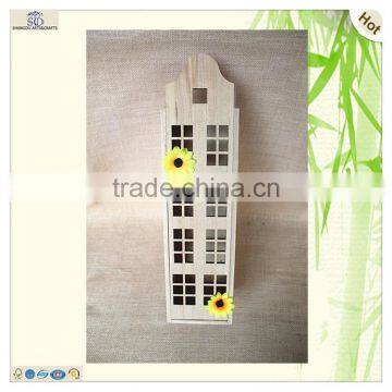 decoration items imitation building shape wood wine box