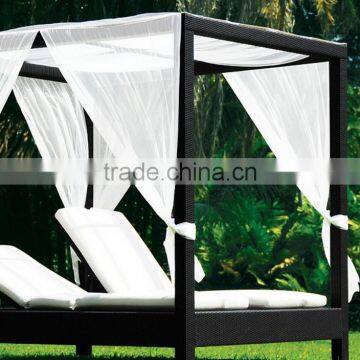 2017 Trade Assurance Leisure ways alum frame pe rattan double modern sofa cum cafe lounge daybed