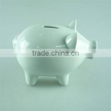 Stocklot Cheap Ceramic Pig Shape White Money Safe Box Coin Bank Saving Pot photo-2