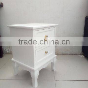 White Two Drawers Wooden Cabinet for Living Room Furnitures photo-2