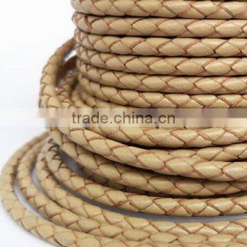 Colorful Real Leather Handmade Weave Lanyard / Round Leather Rope photo-2